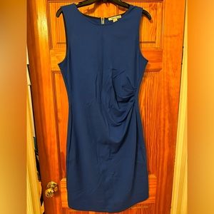 Blue dress with back black and white zippered dress.